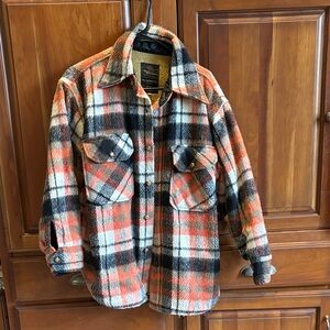 David Harrison Vintage Plaid Flannel Shirt Jacket size Large